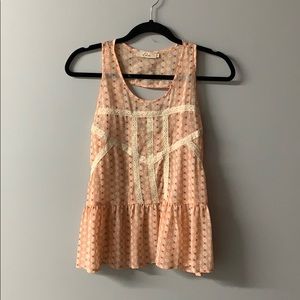 S ELODIE SHEER PINK FLORAL TANK TOP